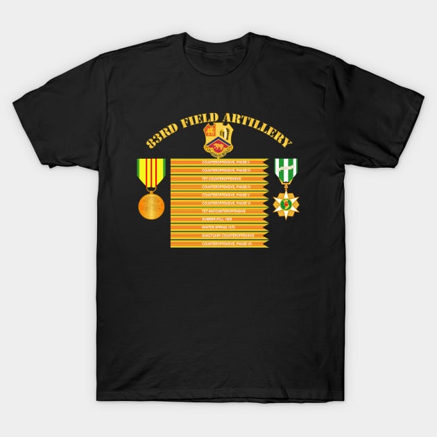 Army - 83rd Artillery - Vietnam Campaign Streamers T-Shirt by twix123844